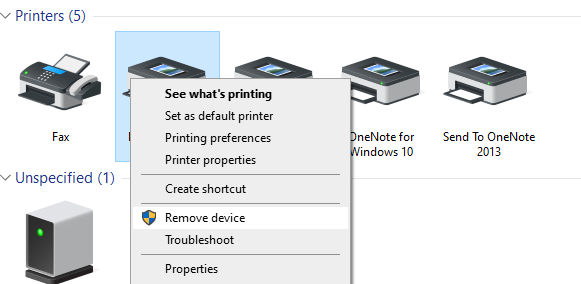 HP Printer in Error State Windows 10