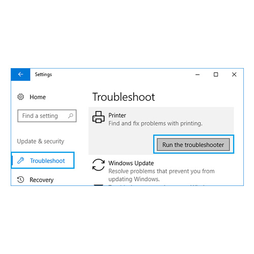 run troubleshooter on your canon printer