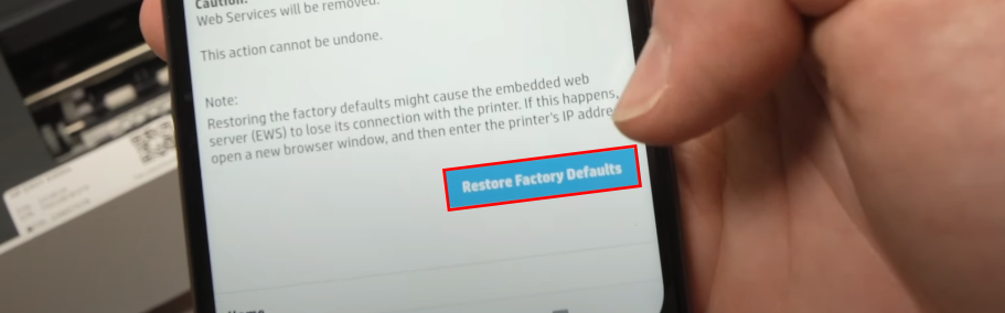 Restoring Printer to Factory Settings